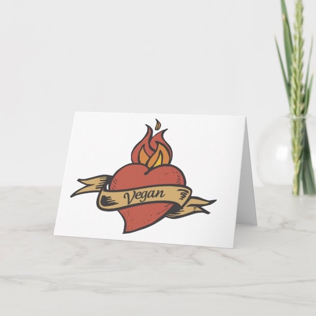 Tarjeta del día de San Valentín del vegano (Anverso)
