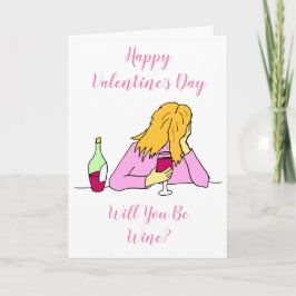 Tarjeta del Día de San Valentín del Vino