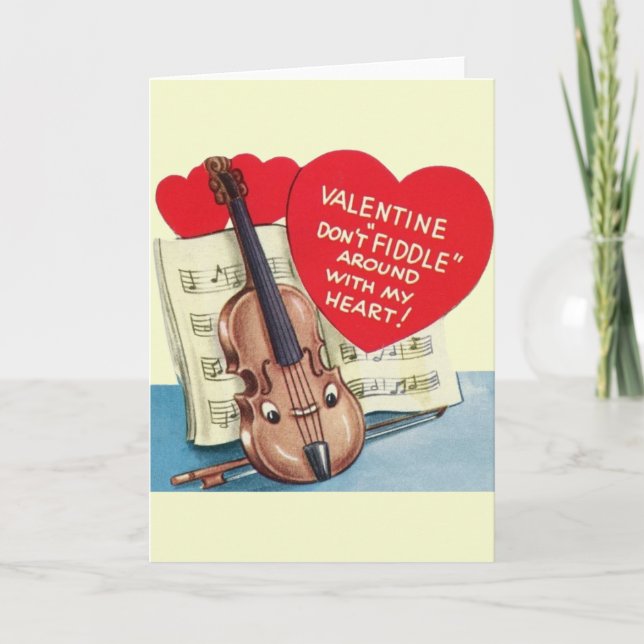 Tarjeta del día de San Valentín del violín del (Anverso)