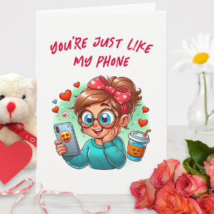 Tarjeta del Día de San Valentín divertida y linda 