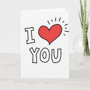 Tarjeta del Día de San Valentín Doodle Rojo Te Amo