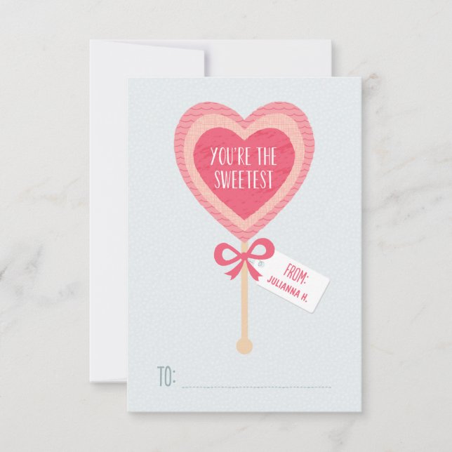 Tarjeta del día de San Valentín dulce de la sala (Anverso)