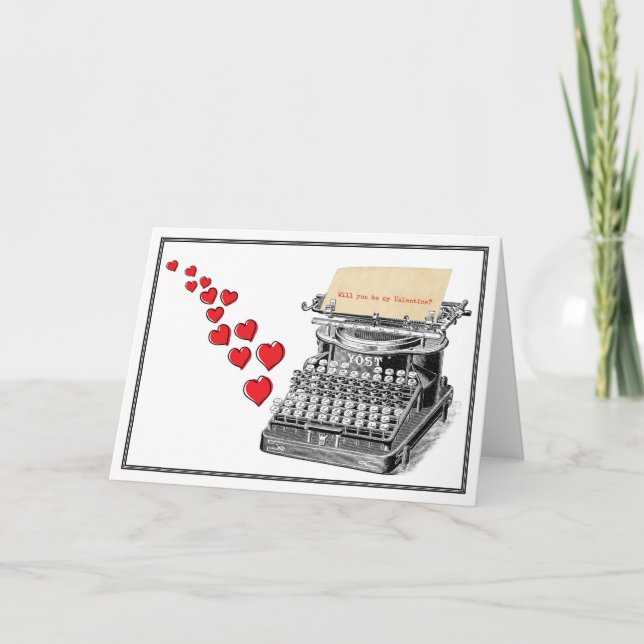 Tarjeta del día de San Valentín escrita a máquina (Anverso)