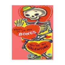 Tarjeta del día de San Valentín esquelética del