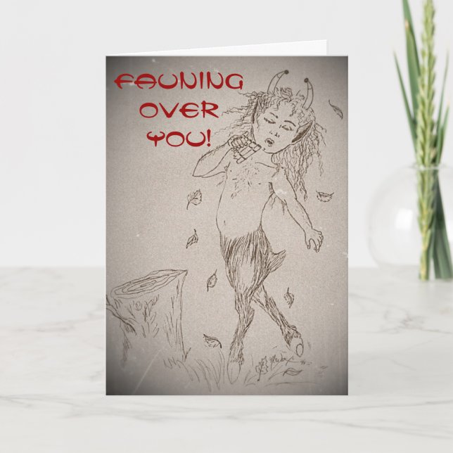 Tarjeta del día de San Valentín Fauning sobre (Anverso)