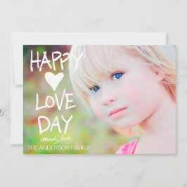 Tarjeta del día de San Valentín feliz blanca del