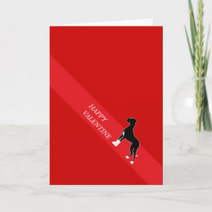 Tarjeta del día de San Valentín feliz great dane