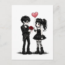 Tarjeta del Día de San Valentín Gótica de Romance 