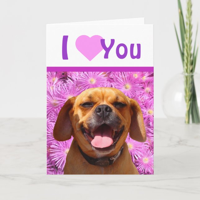 Tarjeta del día de San Valentín linda de Puggle (Anverso)