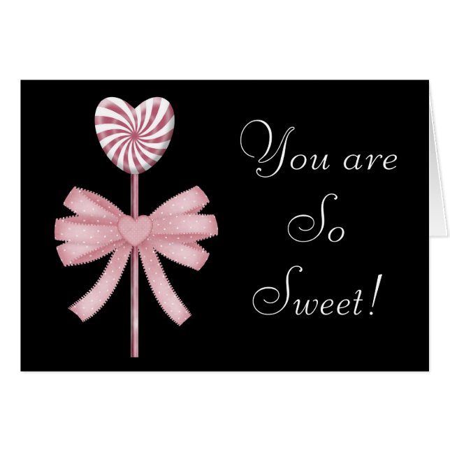 Tarjeta del Día de San Valentín Lollipop Eres Tan  (Anverso (Horizontal))