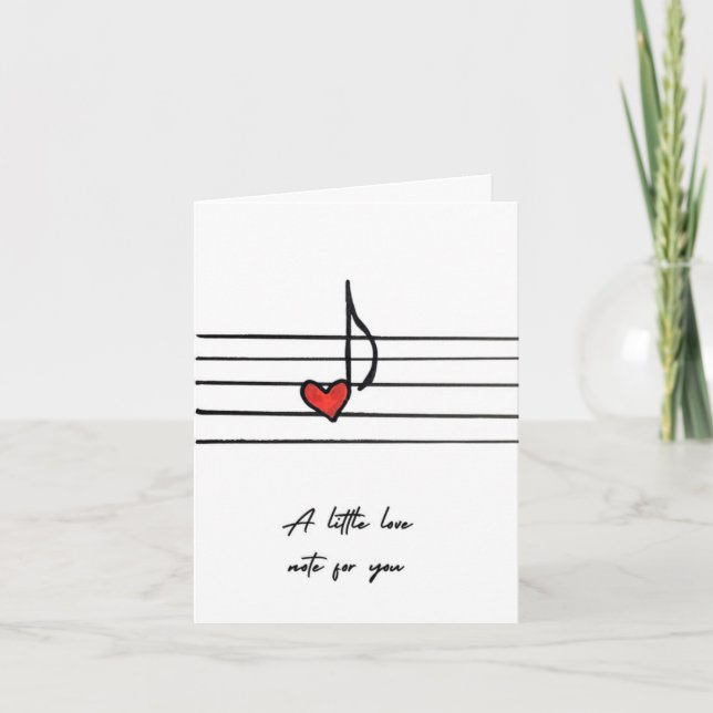 Tarjeta del Día de San Valentín Nota de Amor (Anverso)