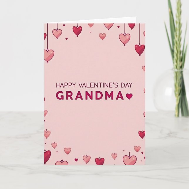 Tarjeta del Día de San Valentín para Abuela con Si (Anverso)