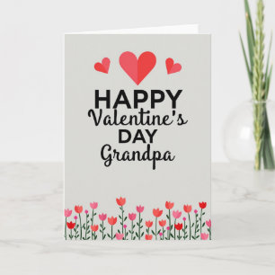Tarjeta del Día de San Valentín para Abuelo con Fl
