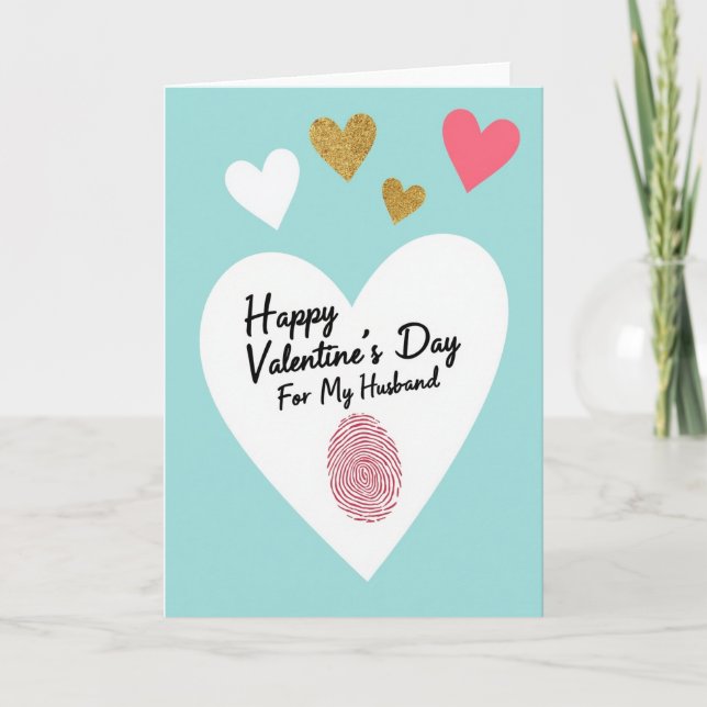 Tarjeta del Día de San Valentín para Esposo Feliz (Anverso)