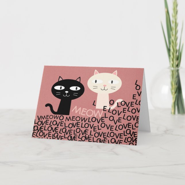 TARJETA DEL DÍA DE SAN VALENTÍN PARA GATO, AMOR A  (Anverso)