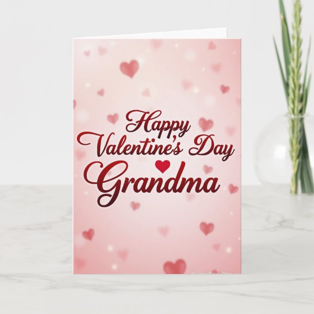 Tarjeta del Día de San Valentín para la abuela con (Anverso)