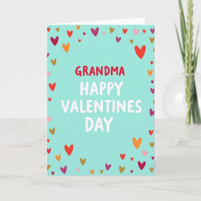Tarjeta del Día de San Valentín para la abuela fel (Anverso)