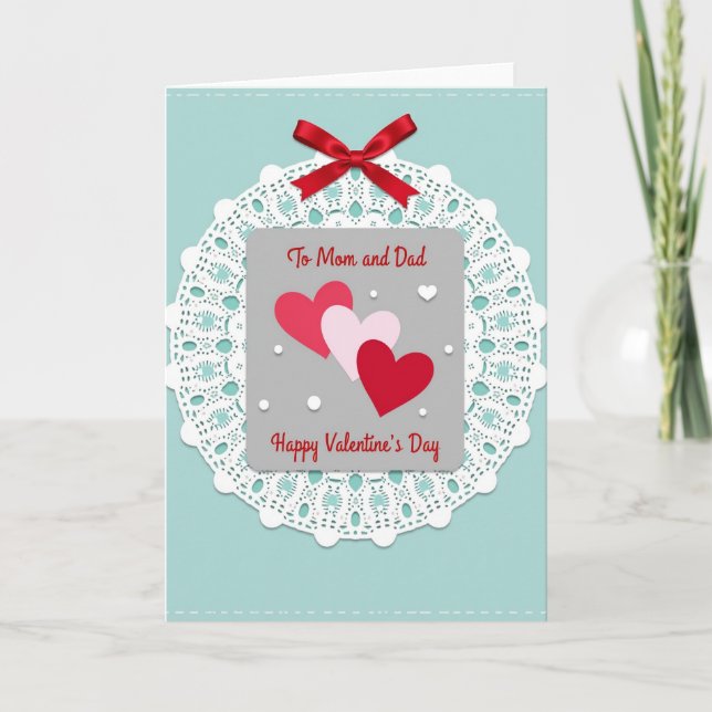 Tarjeta del Día de San Valentín para Mamá y Papá (Anverso)