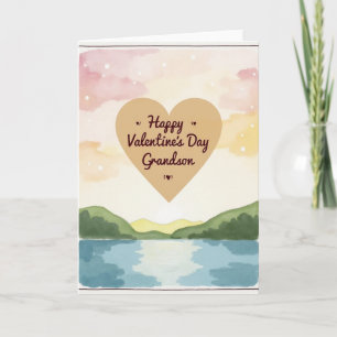 Tarjeta del Día de San Valentín para nieto con acu