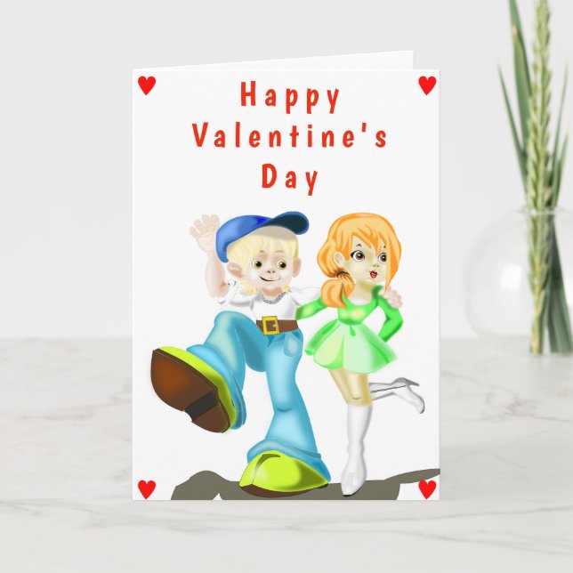 Tarjeta del Día de San Valentín Pareja Amor - Pint (Anverso)