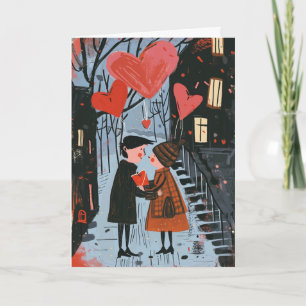 Tarjeta del Día de San Valentín - Pareja enamorada