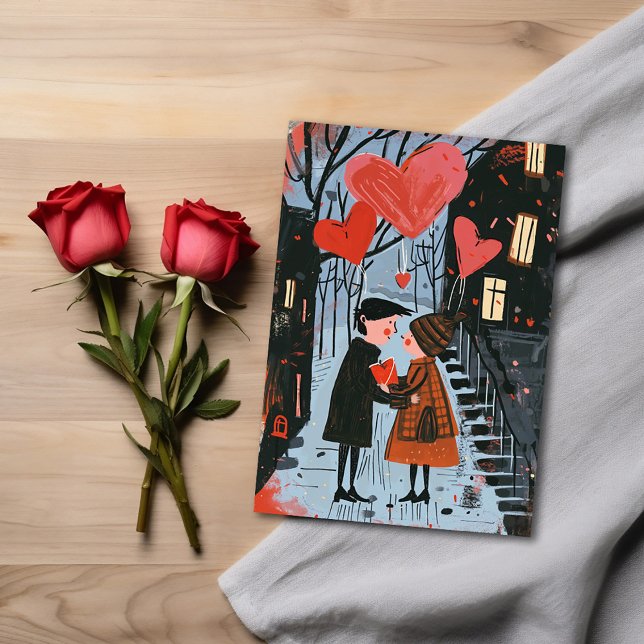 Tarjeta del Día de San Valentín - Pareja Paseando  (Subido por el creador)