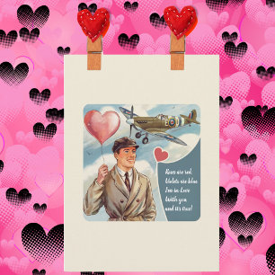 Tarjeta del Día de San Valentín Pilot & Airplane C