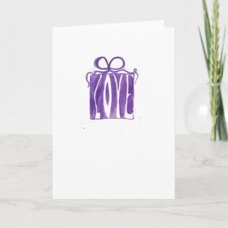 tarjeta del día de San Valentín púrpura del regalo