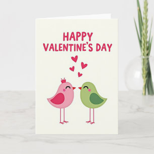 Tarjeta del Día de San Valentín que los pájaros am