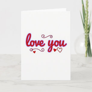 Tarjeta del Día de San Valentín Red Love You Heart