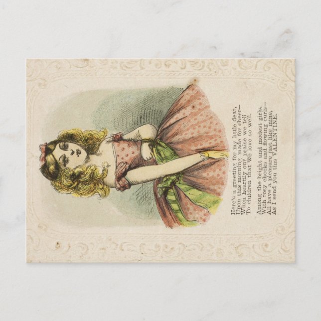 Tarjeta del Día de San Valentín Romántico Retro, s (Anverso)