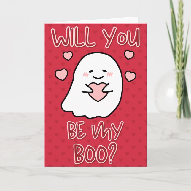 Tarjeta del Día de San Valentín Sé Mi Boo (Anverso)
