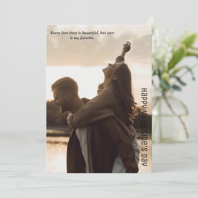 Tarjeta del día de San Valentín, tarjeta romántica (Anverso de pie)