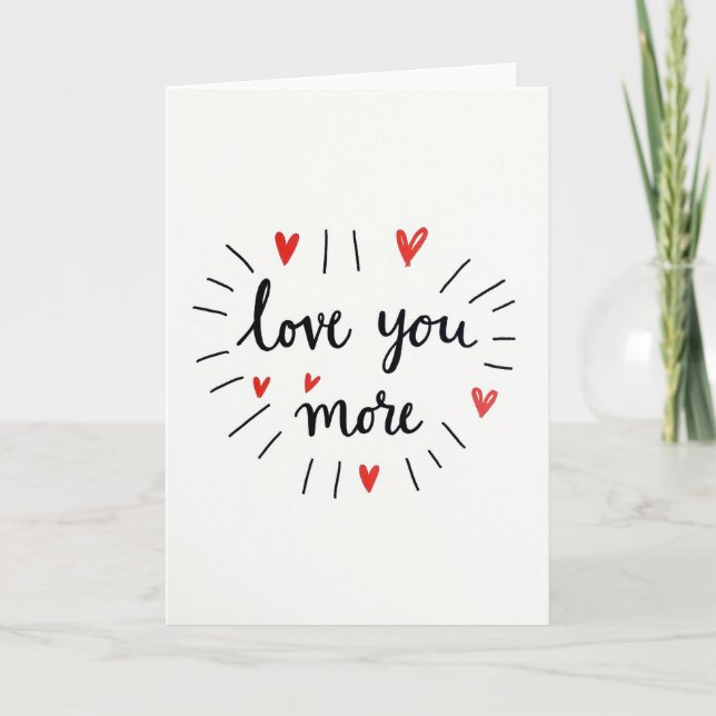 Tarjeta del Día de San Valentín Te Amo Más (Anverso)