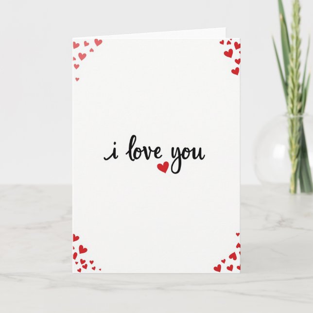 Tarjeta del Día de San Valentín Te Amo Rojo (Anverso)