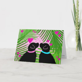 Tarjeta del Día de San Valentín Tropical para Perr