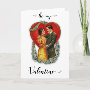 Tarjeta del Día de San Valentín Vintage Con Modern