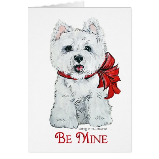 Tarjeta del día de San Valentín Westie - sea mina