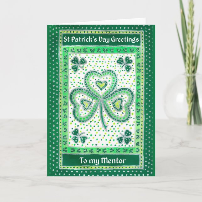 Tarjeta del Día de Shamrock St Patrick para un men (Anverso)