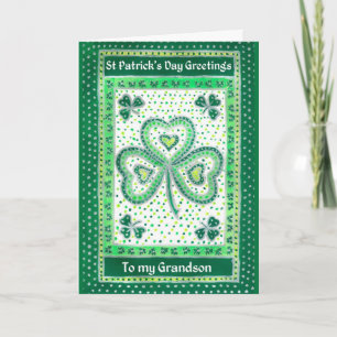 Tarjeta del Día de Shamrock St Patrick para un nie