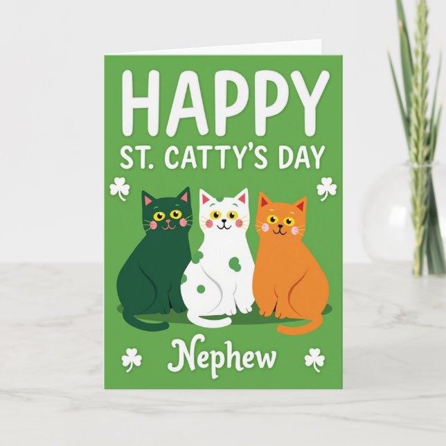 Tarjeta del Día de St Catty para Sobrino (Anverso)