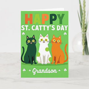 Tarjeta del Día de St Cattys para Nieto Feliz Gato