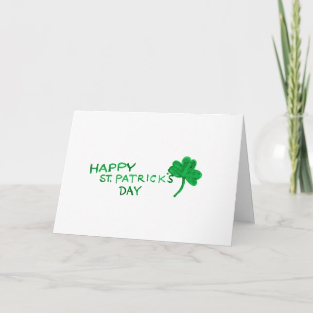 Tarjeta del día de St Patrick de la acuarela (Anverso)