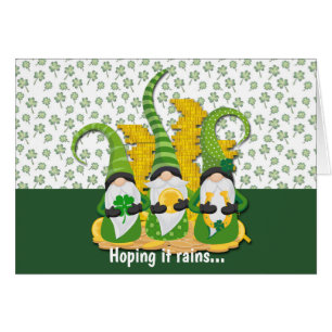 Tarjeta del Día de St Patrick de Raining Shamrock