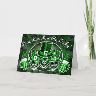 Tarjeta del día de St Patrick divertido: Cráneos