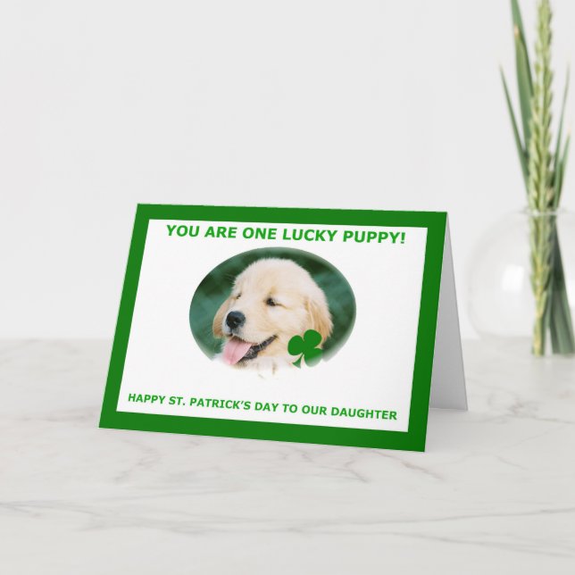 Tarjeta del día de St Patrick para nuestra hija, (Anverso)