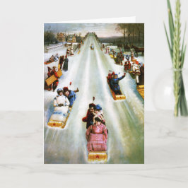 Tarjeta del día de Tobogganing de la estrella del