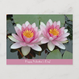 Tarjeta del día de Waterlily LotusValentive