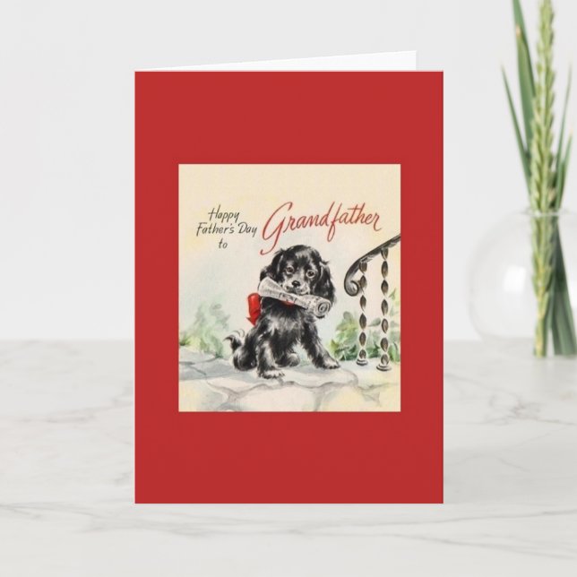 Tarjeta del día del abuelo Vintage (Anverso)