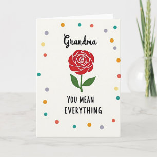 Tarjeta del Día del Amor de las Abuelas Rosa